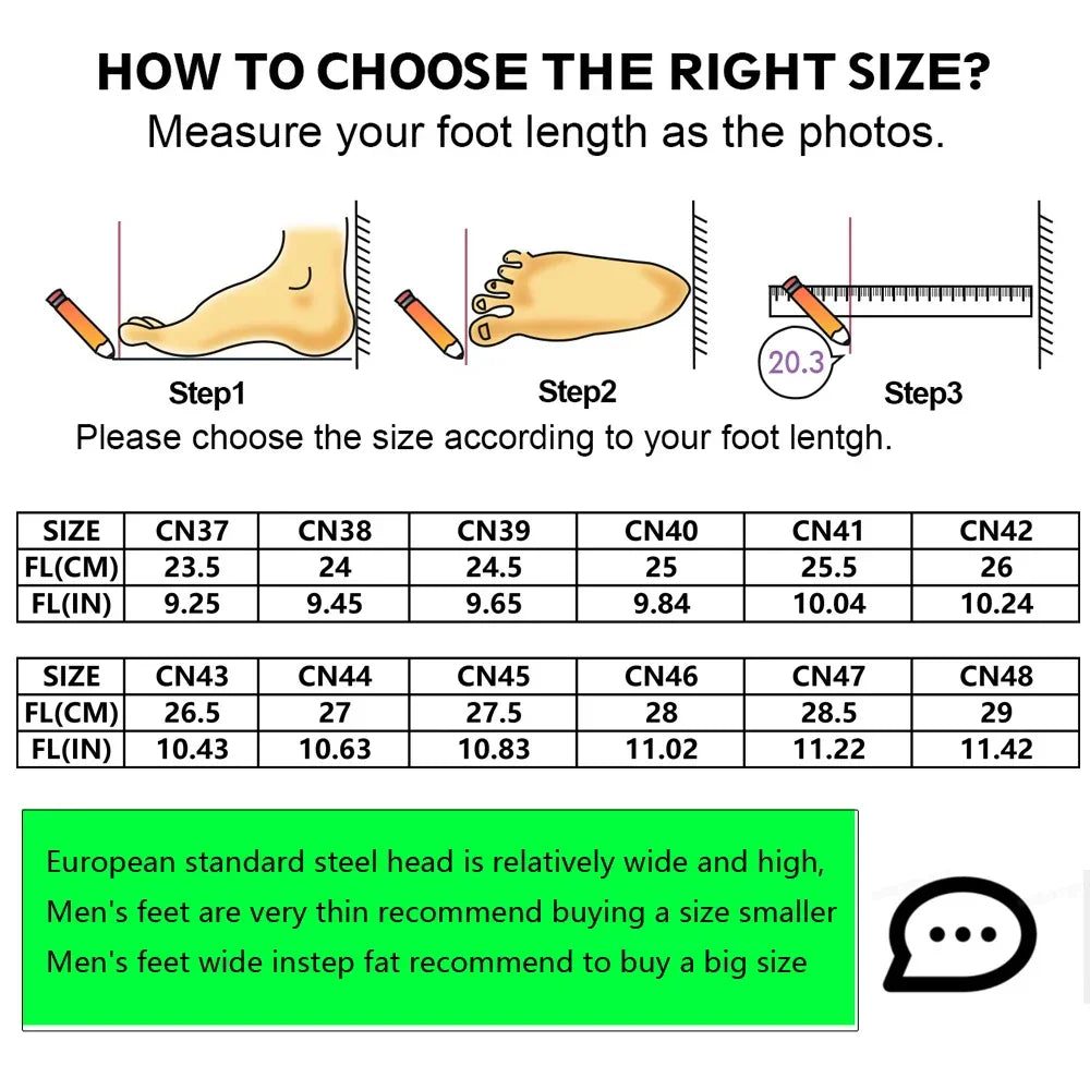 Men's Safety Shoes with Steel Toe Cap Anti-smash Work Sneakers Lightweight Puncture-Resistant Indestructible Breathable Footwear