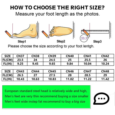 Men Safety Shoes For Work Safety Boots Protect Breathable Anti-smash Steel Toe Sport Work Sneakers Construction Security Boots