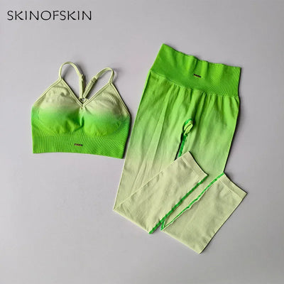 Seamless Sports Bras Gradient Yoga Suit