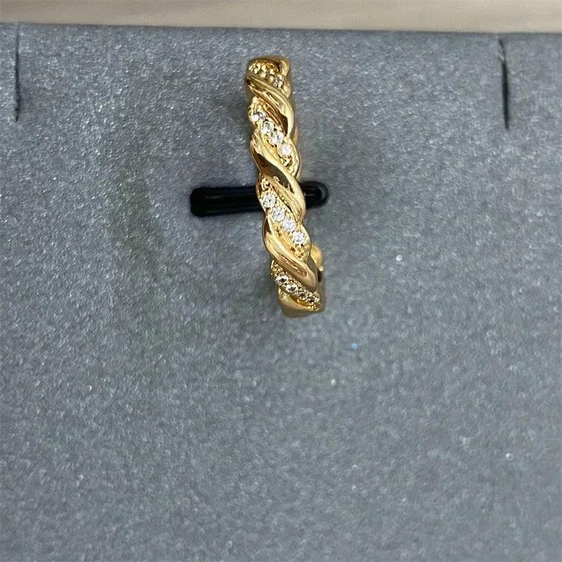 Luxury w letter ring - gold plated with row diamonds elegant adjustable statement piece dainty feminine jewelry