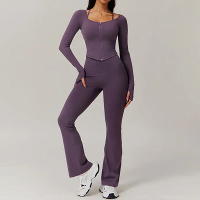 Ultra Premium 2PCS Women Tracksuits Yoga Set Long Sleeve