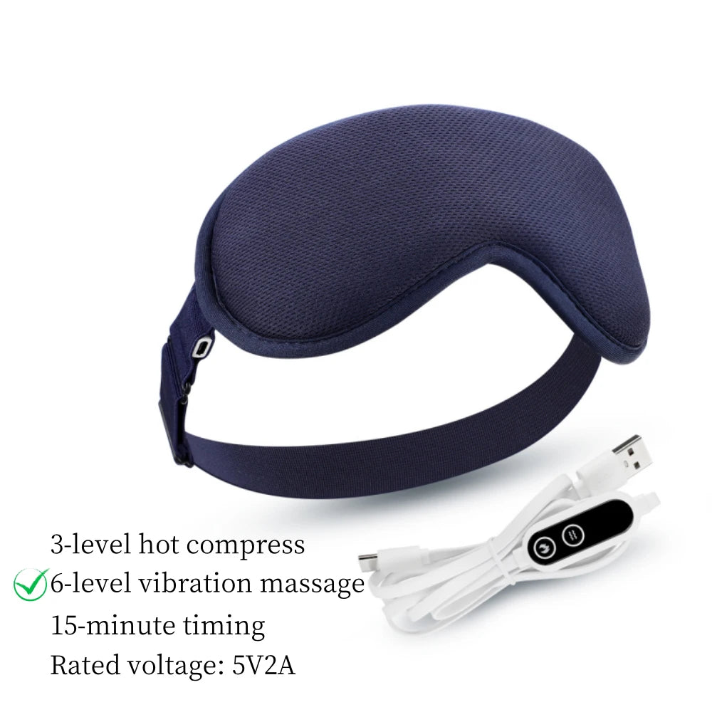 USB Eye Massager Heated Eye Shade Relieve Eye Fatiuge Remove Dark Circles Hot Eye Cover for Night Sleep Travel Office Eye Mask