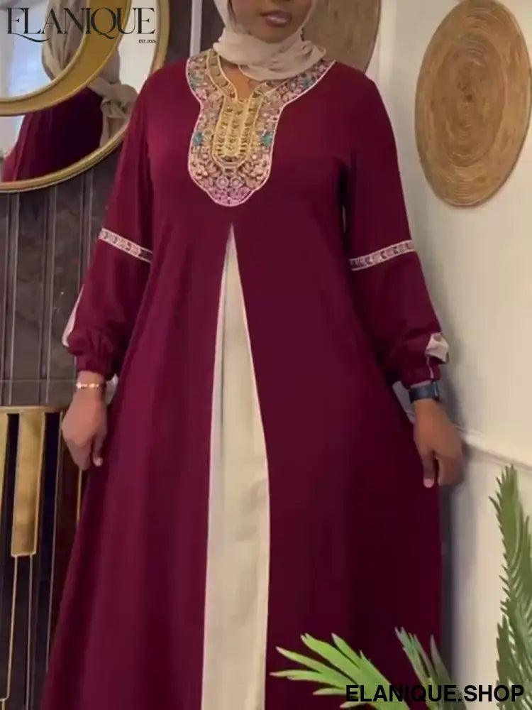 Ramadan Abaya Dubai Kaftan – Diamond Chiffon Muslim Dress