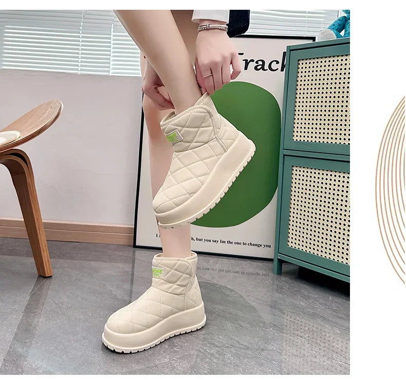 Kalsooni 2024 Winter Velvet Thick Warm Shoes Waterproof Platform Snow Boots for Women