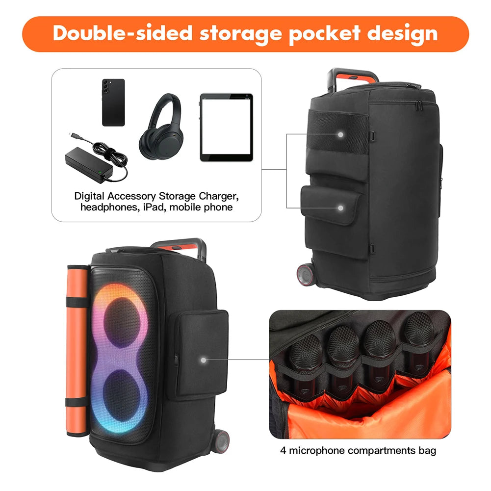 Speaker Dust Case for JBL PARTYBOX 520 Storage Bag Shockproof Portable Carry Tote Bag Double-Sided Speaker Carrying Case Box