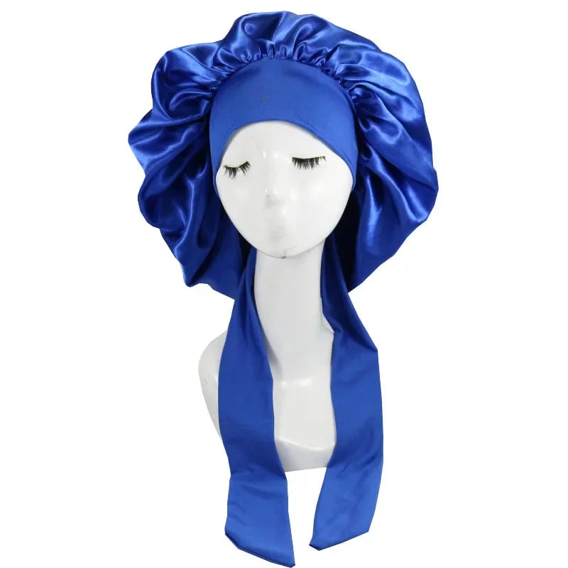 Satin Bonnet Silk Bonnet Adjustable Bonne For Sleeping Hair Bonnet With Tie Band Bonnets For Women Men