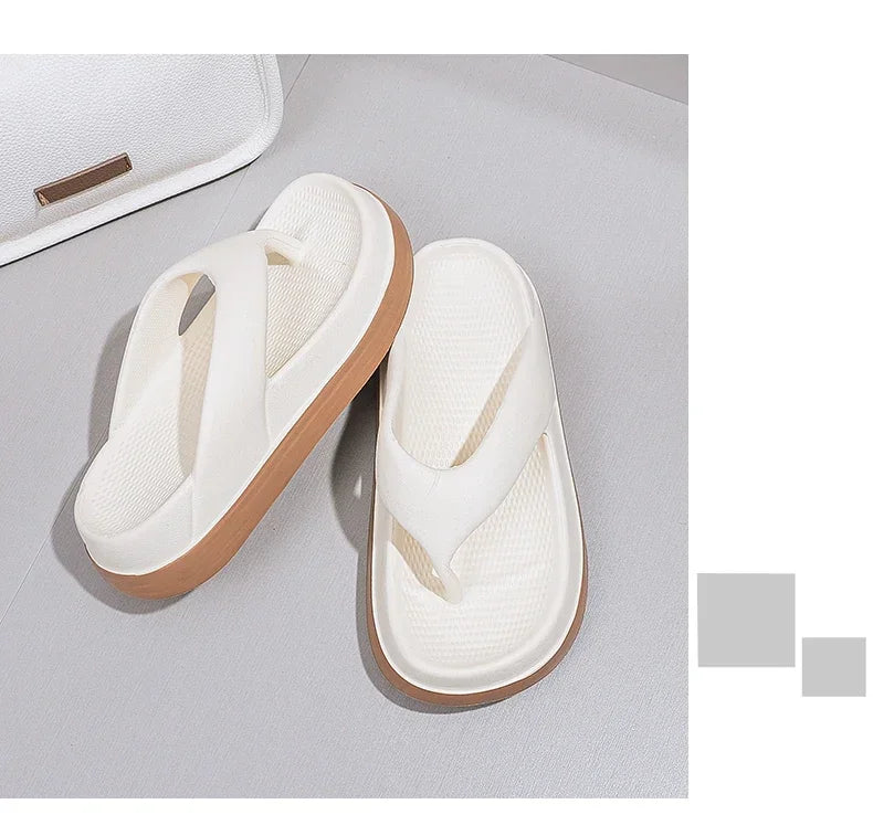 Platform Flip Flops for Women, Outdoor Beach Sandals 2025 Popular Design Non-slip Slippers Comfortable, Soft And Thick Sole