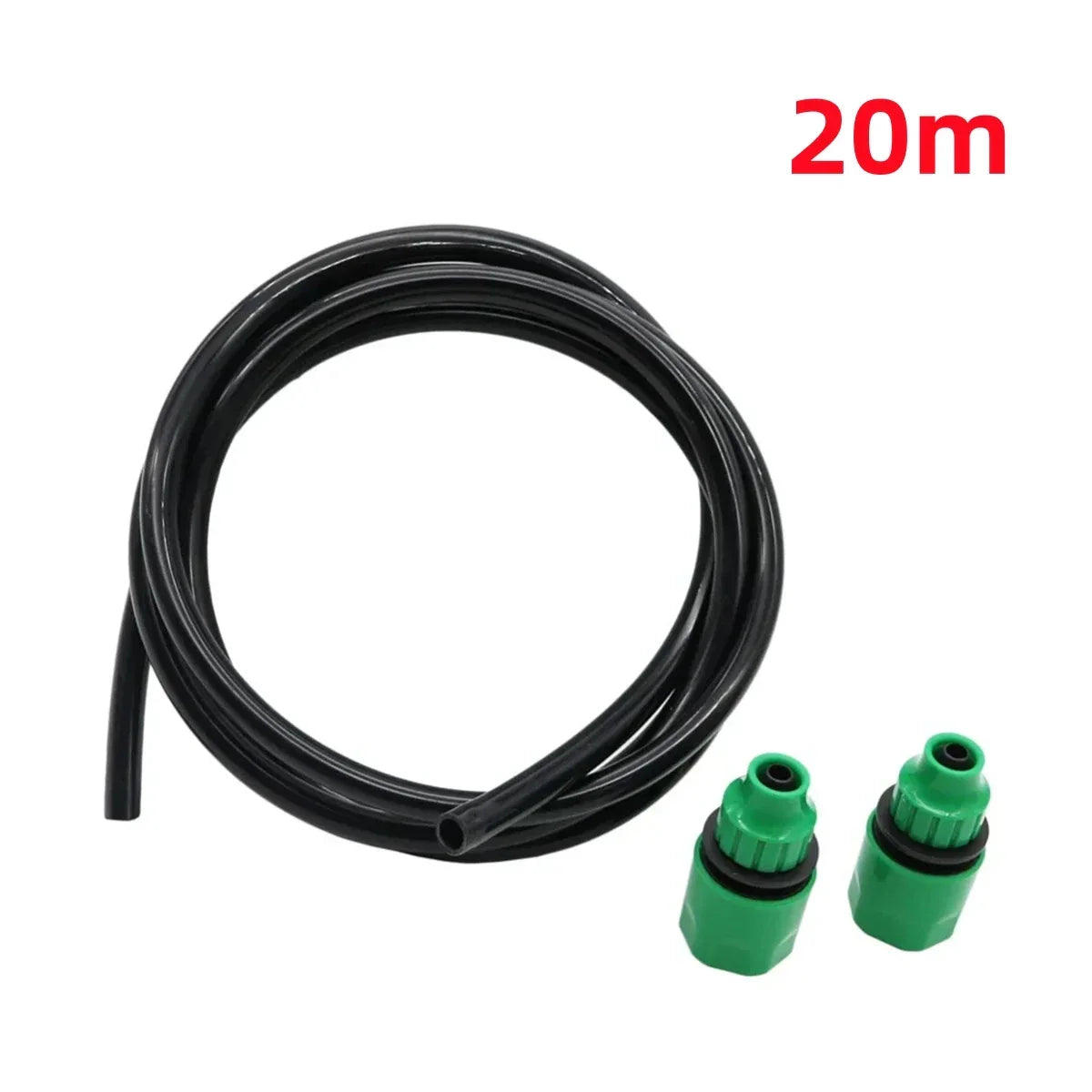 Garden Irrigation Black Hose Gardening Watering Hose 8/11 mm Flexible Water Pipe 5m/10m/20m 3/8" Pipe with Quick Connector 1 Set