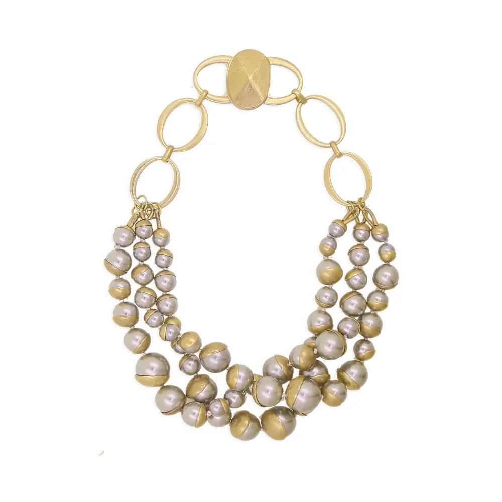 Trendy Vintage Personalized  Chain  Choker Pearl Necklaces For Women Party Jewlery