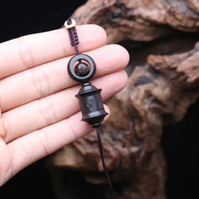 Handmade Original Tibetan Buddhism Ebony Keychain Handmade Retro Wooden Keychain