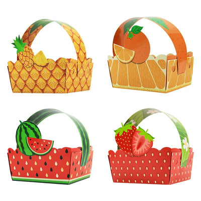 Fruit Flower Basket Paper Box Portable Candy Box For Chidren's Birthday Party Gift Packaging Cookie Boxes
