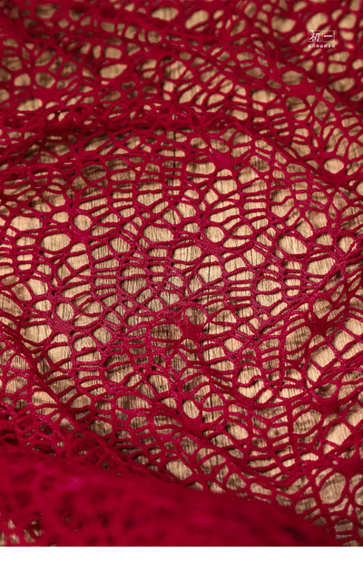 Hollow Out Large Mesh Fabric with Irregular Winding Hook and Flower Texture Creative Dress DIY Clothing Decoration Fabric