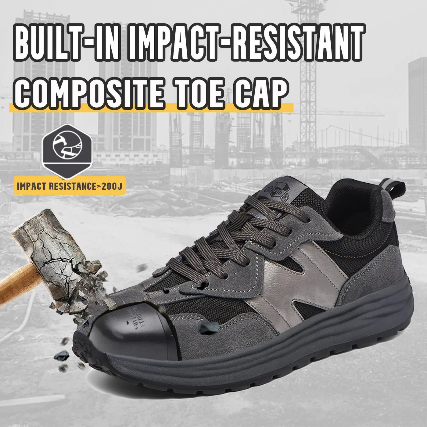 Men's safety shoes  Steel Toe Shoes Anti-Smashing Work Shoes Lightweight Breathable Composite Toe security-protection sneakers