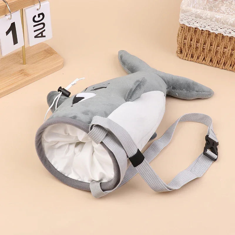 Cartoon Shark Rock Climbing Chalk Bag  Adjustable Storage Climbing Magnesium Powder Bag for Climbing Weightlifting Chalk Pouch