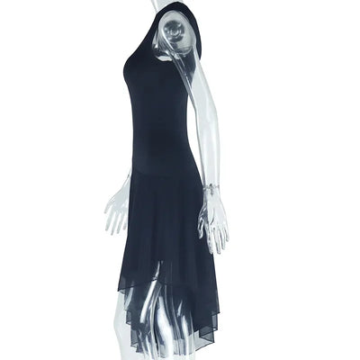 Women Sexy Dresses Summer 2025 Solid Color Sexy Slant Collar Midi Irregular Evening Dress Luxury Elegant Splicing Dress Vestidos