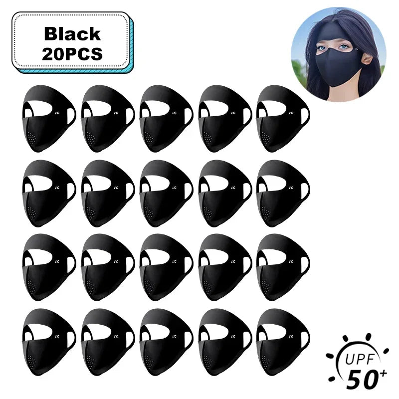 Women Full Face UV Protection Mask 3D Ice Silk Sunscreen Breathable Lightweight Summer Outdoor Sports Comfort Fit mask for men