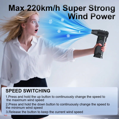 Cordless Portable Air Duster Turbo Jet Fan Electric Air Blower Car Snow Blowing Garden Cleaner Washer Brush Air Pump Compressor