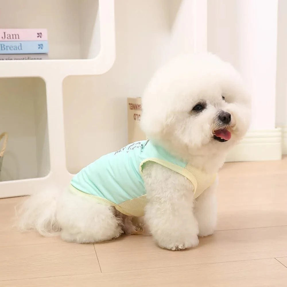 Pet Summer Cute INS  Breathable Patch Traction Tank Top Dog summer cloths  Cooling Vest for Dog  sun protective