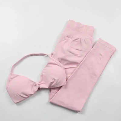 2-Piece Yoga Set 2025 Summer Yoga Set Gym Women's Yoga Fitness Set Hip Pants Neck Bra Pilates Set Multi-color No Printing