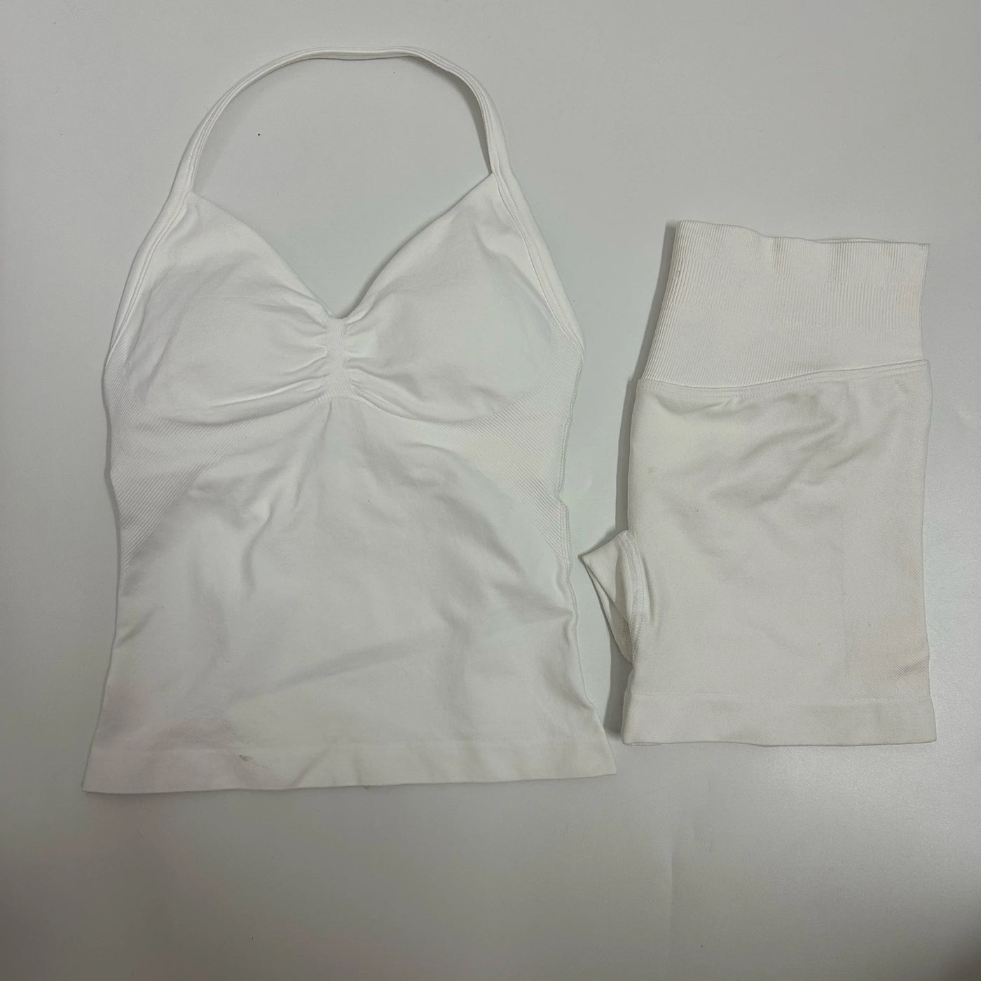 Women Yoga Set Seamless Yoga Longline Strappy Tank Top