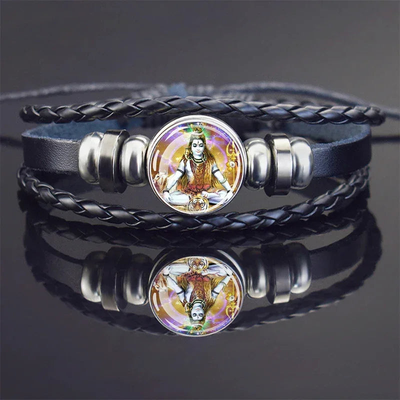 Hinduism God Bracelets Ganesha Vishnu Shiva Amulet Bracelet for Men Women Goddess of Kashmi Wealth Bangle India Buddhism Jewelry