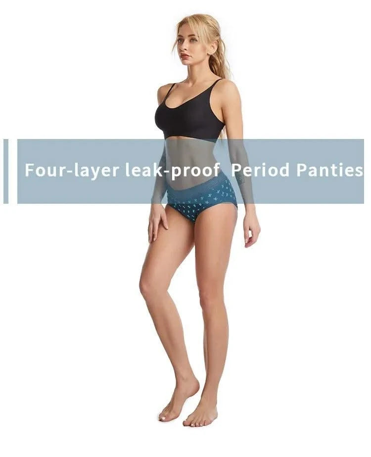 Women's Seamless Physiological Underwear 4-Layer Leak-Proof Menstrual Period Panties Breathable Antibacterial Menstrual Briefs