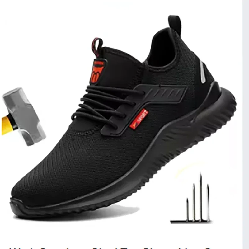 Men's Safety Shoes for Summer Are Breathable Wear-resistant Lightweight Puncture-resistant and Impact-resistant