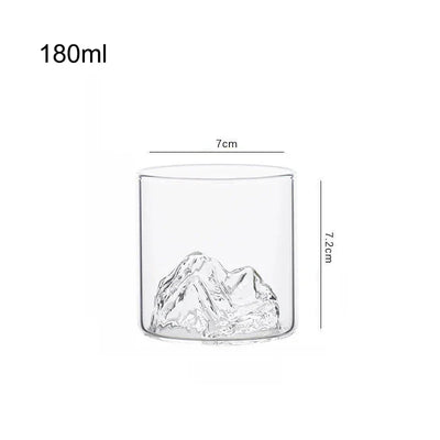 3D Landscape glass Cup Wine Whiskey Beer Tea Coffee Cup Glassware Mountain Crystal Glass for Drinking Bourbon Scotch Cocktails
