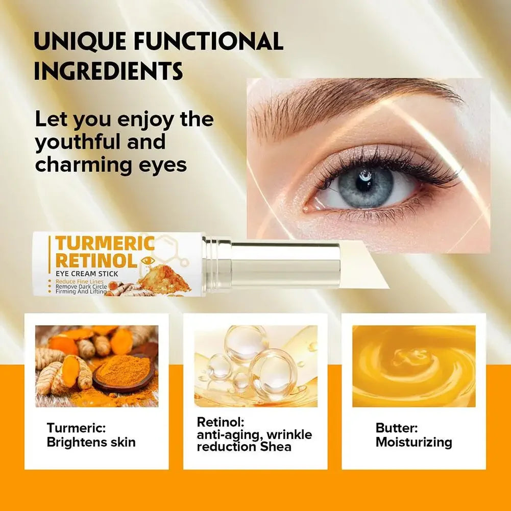 Turmeric Brightening Face Serum+Eye Cream Stick set,Dark Spot Corrector,Hydrating & Moisturizing,fading fine lines skin care set
