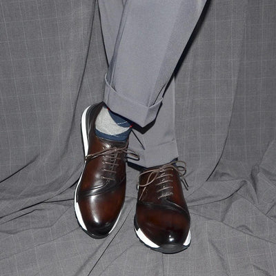 Luxury Brand Design Men's Oxford Shoes Fashion France Style Leather Sneakers Slip-on Casual Business Travel Non-slip Male Shoes