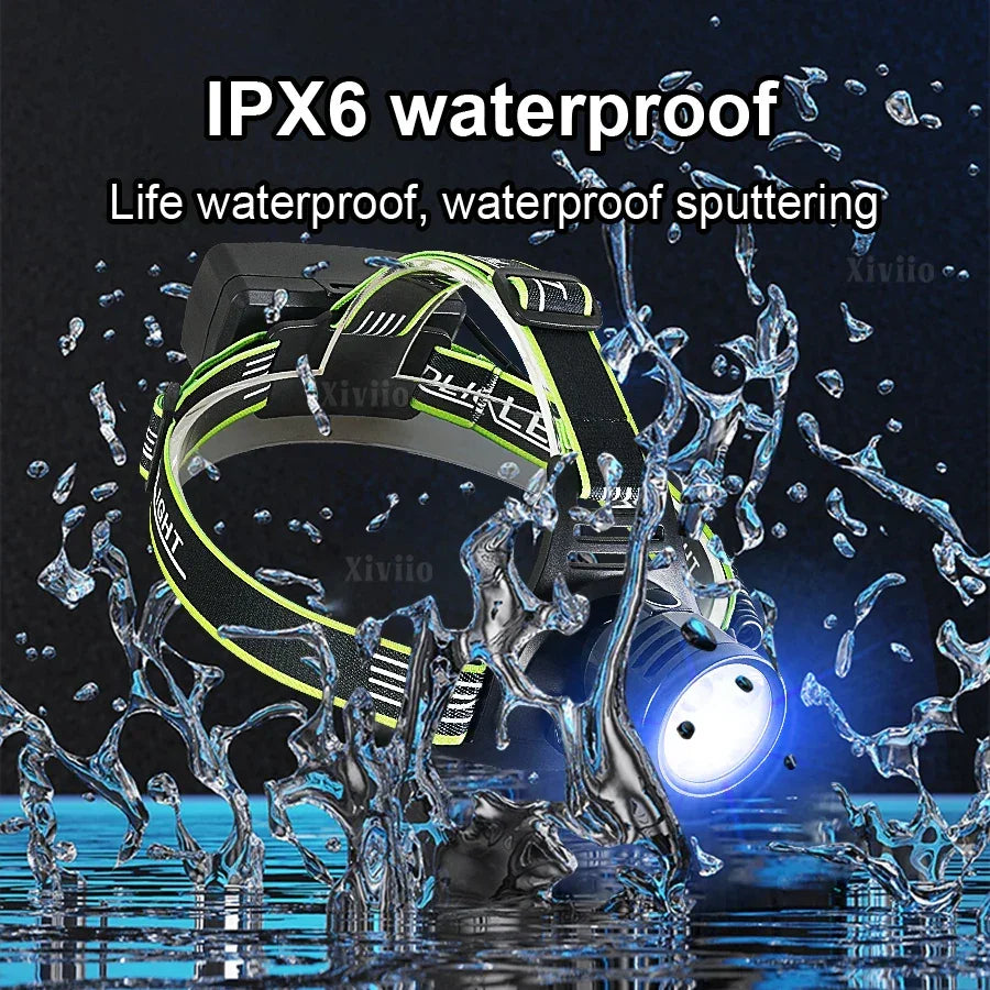 Super Portable Rechargeable Headlamp 5LED Fixed Focus Headlight Waterproof Outdoor Camping Fishing Mountaineering Work Head Lamp