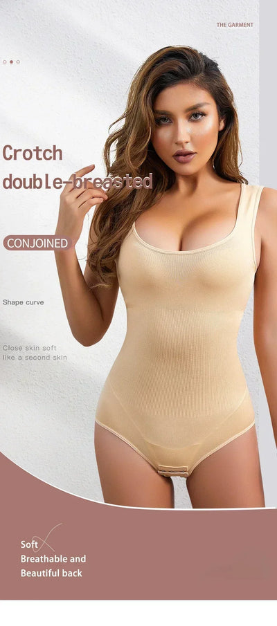 Body Shapewear for Women Seamless Solid Shaping Full Bodysuit Crew Neck Tummy Control Slimming Body Shaper Underwear & Shapewear