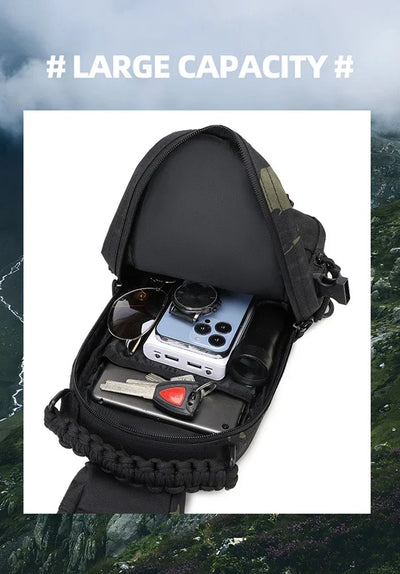 Men's Camping Chest Bag Tactical Sports Shoulder Outdoor Fanny Pack Hiking Climbing Cycling Fishing MOLLE System Sling Bags