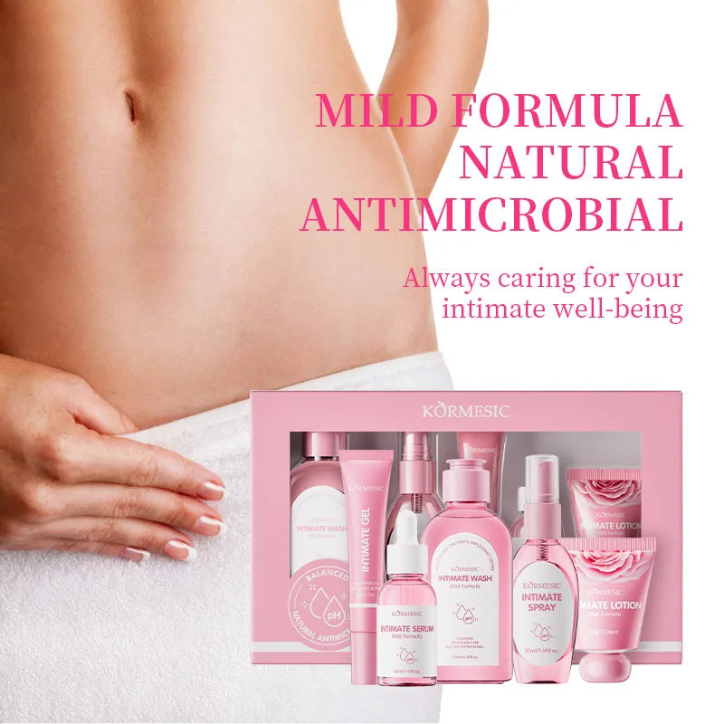 5pcs/set KORMESIC Women's Intimate Care Bundle Daily Skin Routine Set Beautifying Wash Bath Brightening Delicate Smooth Kit