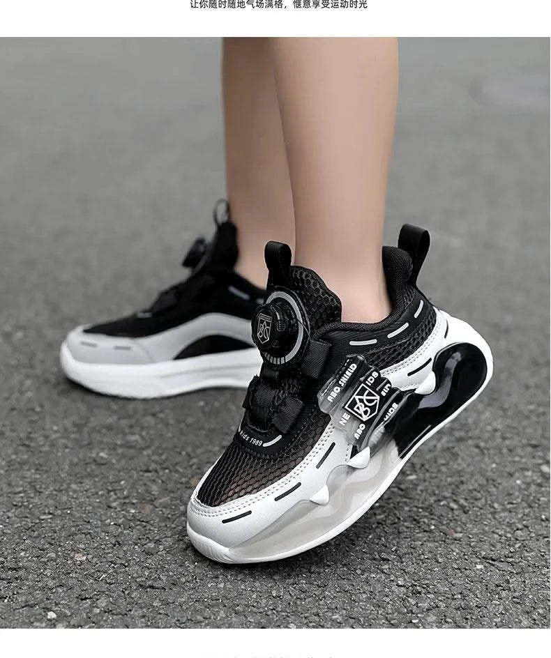 Children's school sports shoes breathable mat mesh casual anti slip easy to wear, suitable for boys and girls aged 5-10 years ol