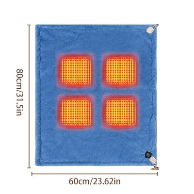 USB Electric Heated Blanket 3Heating Levels Fleece Heated Blanket Portable Body Warmer Blanket Quickly Heated Cape Pad forOffice