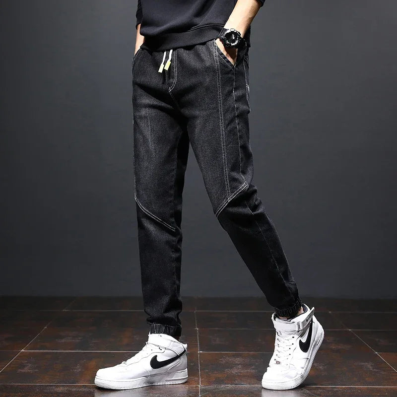 2024 Men Jeans mens fashion clothing Black Blue Cargo Jeans Men Streetwear Denim Jogger Pants Men Baggy Harem Jean Trousers