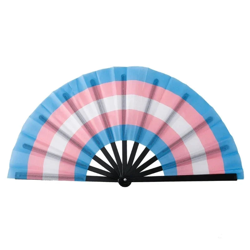 Folding Hand Fans Rainbows Fan Dance Decoration Hand Fans Summer Fan Perfect Props for Summer Music Festivals & Parties