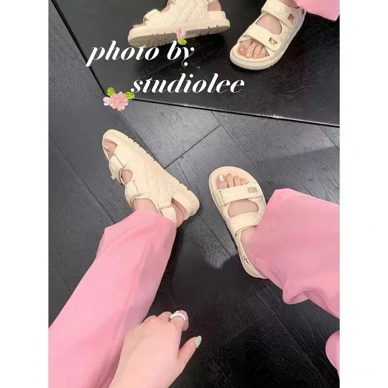High Quality Platform Sandals Women Wide Strap Platform Open Toe Sandals for Women Female Flat Sandal Summer Ladies Shoes