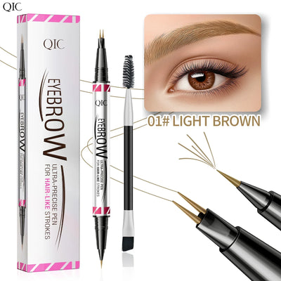 Two-Pronged Curved Eyebrow Pencil Waterproof Long-lasting natural Wild Brow Sleeper Silkworm Eyeliner