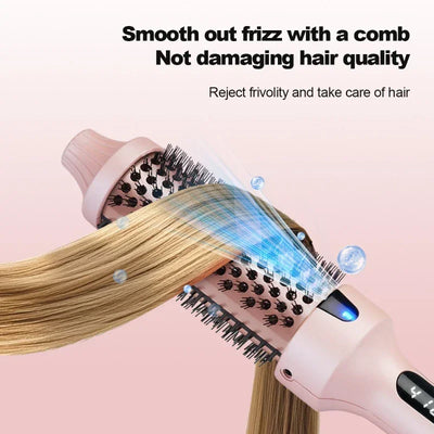 Hot Sale Portable Ionic Straightening Hair Curler Round Brush Hair Styling Tool Electric Infrared Heated Comb Hair Styling Brush