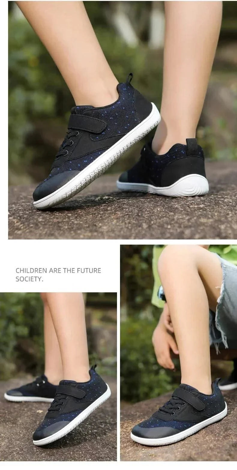 Kids Wide Barefoot Shoes Boys Girls Minimalist Sneakers Lightweight Non Slip Natural Children Walking Shoes Skate Flat