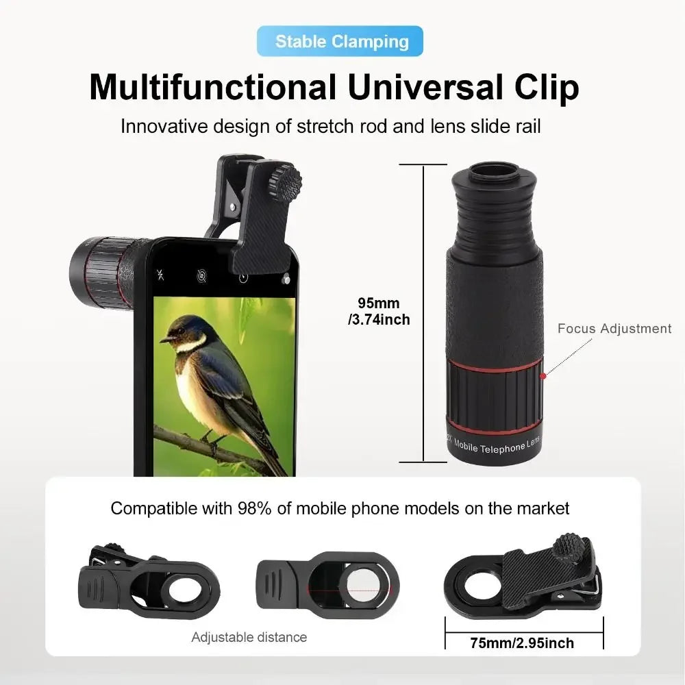 Universal HD Optical Cell Phone Lens Telephoto Lens Monocular Monocular Zoom Cell Phone Lens 32X Tripod Mobile Phone Lenses