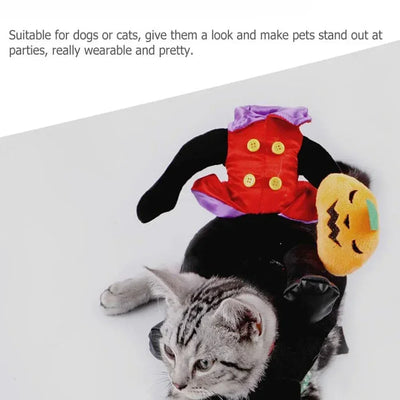Pet Halloween Costume Dog Plush Halloween Horse Riding Pet Cloth Santa Claus Riding Outfit Hall Gift for Small To Large Dog/cat