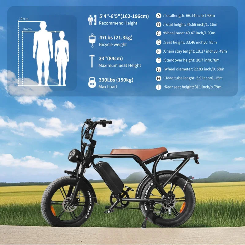 1000W Motor Adult Electric Bike 48V 25AH 20-inch Snow Tire Electric bicycle Outdoor adult Off-Road Bicycle Mountain Ebike