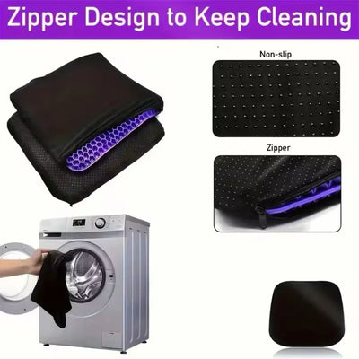 Gel seat cushion with non-slip cover,honeycomb design,pressure relief, breathable cooling cushions for car office home summer
