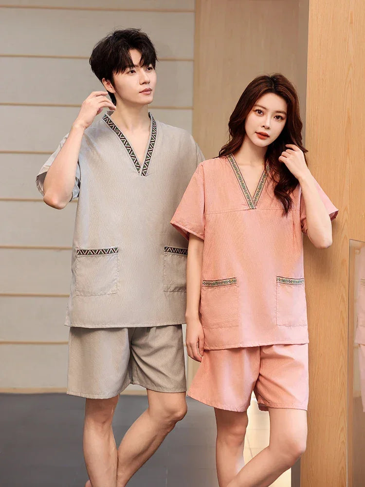 Couple's Beau Sauna Suit Soft Cotton  Silk Men's Women's Bathing Costume St Room Towel Polyester Fiber Home Textile