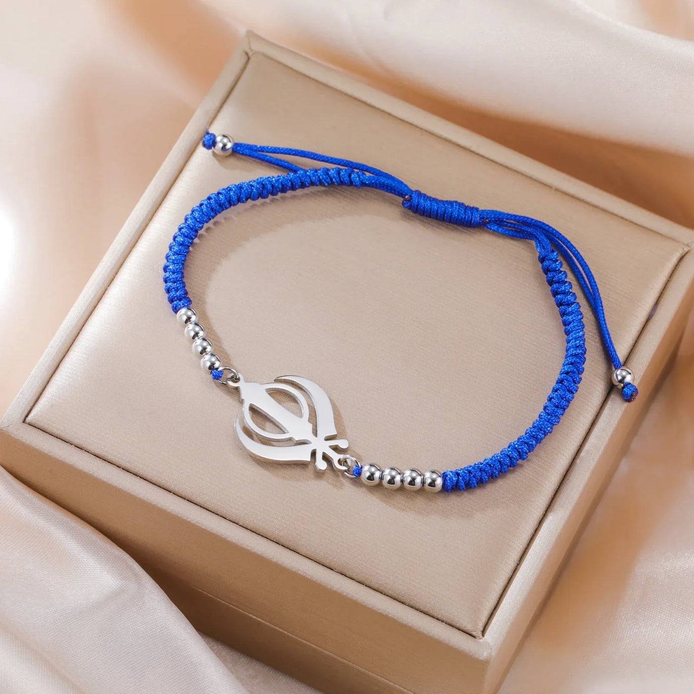 Lucktune Khanda Sikh Faith Bracelet for Women Men Stainless Steel Vintage Indian Sword Lucky Bracelet Spiritual Jewelry Gift