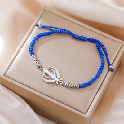 Lucktune Khanda Sikh Faith Bracelet for Women Men Stainless Steel Vintage Indian Sword Lucky Bracelet Spiritual Jewelry Gift