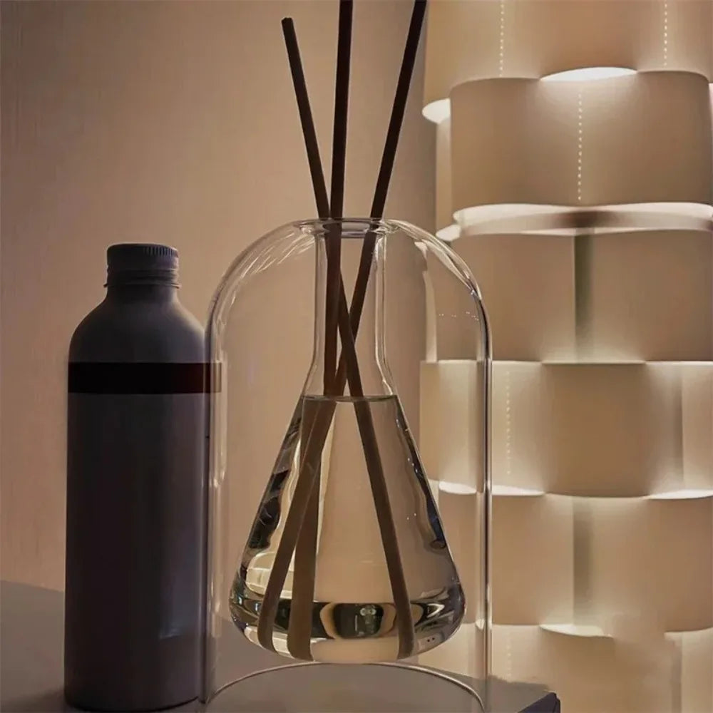 Aromatherapy Diffuser Bottle Glass Essential Oil with Diffusers Sticks 130/200ML Home Storage Transaprent Containers Bottle